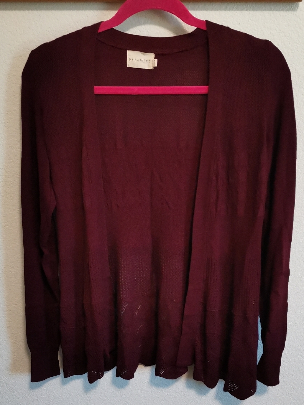 Burgundy Knit Cardigan